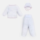 Комплект (распашонка, ползунки, чепчик) для новорожденных, цвет белый, рост 62 см 9326484