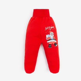 Ползунки детские 'Merry Christmas', цвет красный, рост 62 см