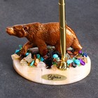 Сувенир с ручкой "Медведь", селенит, минералы 12х7 см - Фото 4