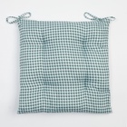 Сидушка на стул «Этель. Клеточка», 40×40 см, зелёная, 100% полиэстер 7810958