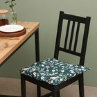 Сидушка на стул Этель "Цветы" 40х40 см, цв. зелёный, 100% полиэстер - фото 10057691