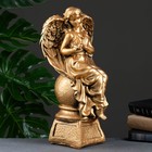 Фигура "Ангел девушка с птицей" бронза 19х19х43см - фото 3112480