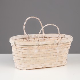 Корзина плетёная, 26×13×12 см, белый, бамбук
