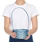 Корзина плетёная, бамбук, голубой, 19×19×32 см - Фото 1