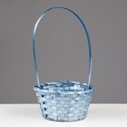 Корзина плетёная, бамбук, голубой, 19×19×32 см - Фото 2