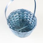 Корзина плетёная, бамбук, голубой, 19×19×32 см - Фото 4