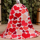 Шапка для бани и сауны «Сердечки», шерсть, полиэфир, «Добропаровъ» - Фото 4