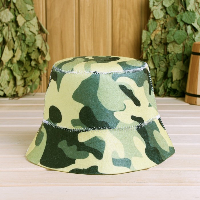 Шапка - панама для бани Военный принт - Фото 1