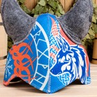 Шапка для бани и сауны «Викинг с волком», войлок, синий, «Добропаровъ» - Фото 4