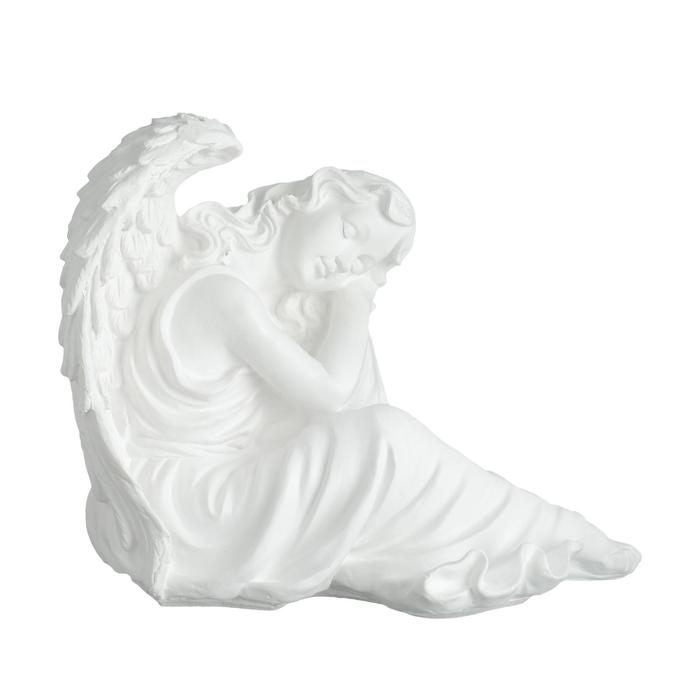 Фигура "Ангел девушка сидя" большая, белый 28х45х37см - фото 1911995381