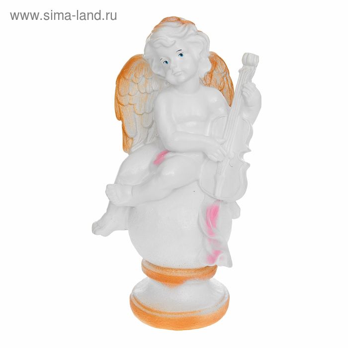 Фигура "Ангел со скрипкой" (бел/золот) 16х22х46см - Фото 1