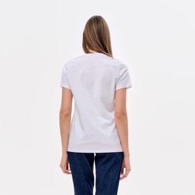 Футболка однотонная женская MINAKU: Basic line, белая, размер 42