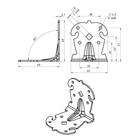 Уголок крепежный фигурный, 70х70х60х2,1 усиленный, цвет черный (комплект 100 шт) - фото 24244009