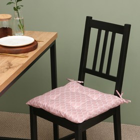 Сидушка на стул Этель "Орнамент" 40х40 см, цв. розовый, 100% полиэстер