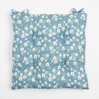 Сидушка на стул «Этель. Райские цветы», 40×40 см, синяя, 100% п/э - фото 45570631