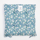 Сидушка на стул «Этель. Райские цветы», 40×40 см, синяя, 100% п/э - фото 45570634