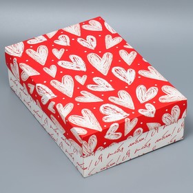 Коробка подарочная складная, упаковка, «Сердца», 30 х 20 х 9 см