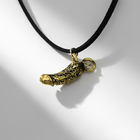 Кулон на шнурке 18+ мужской орган, цвет чернёное золото на чёрном шнурке, 47 см - фото 25520358