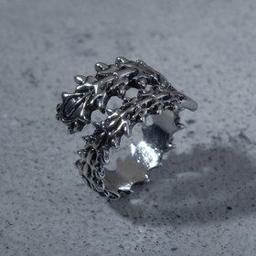 Кольцо "Сколопендра", цвет чернёное серебро, безразмерное