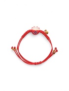 Браслет «Котик» на нити, нэко, красный в золоте - Фото 1