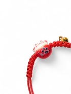 Браслет «Котик» на нити, нэко, красный в золоте - Фото 3