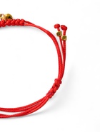 Браслет «Котик» на нити, нэко, красный в золоте - Фото 4