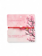 Браслет «Котик» на нити, нэко, красный в золоте - Фото 5