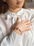 Браслет «Котик» на нити, нэко, красный в золоте - Фото 2