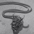 Кулон «Маска Они», цвет чернёное серебро, 70 см - Фото 2