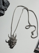 Кулон «Маска Они», 70 см, цвет чернёное серебро 9218059