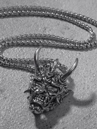 Кулон «Маска Они», 70 см, цвет чернёное серебро 9218059