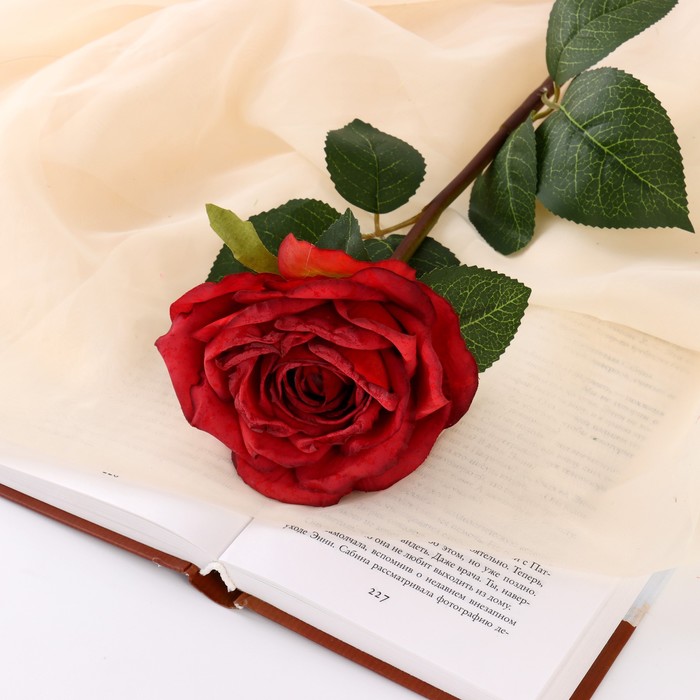 Цветы искусственные "Роза эстетик" 10х49 см, красный - Фото 1
