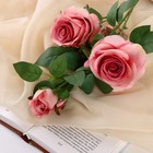 Цветы искусственные "Роза роскошь" 9х63 см, розовый - фото 10843878