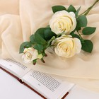 Цветы искусственные "Роза роскошь" 9х63 см, белый - фото 10059213