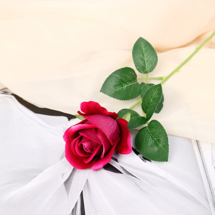 Цветы искусственные "Роза обаяние" 6х46 см, малиновый - Фото 1