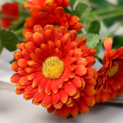 Цветы искусственные «Пижма девичья», 6×65 см, ярко-оранжевые