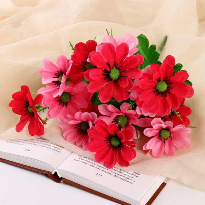 Букет искусственный «Клематис гибридный», d=7 см, h=33 см, 14 цветков, МИКС - Фото 1