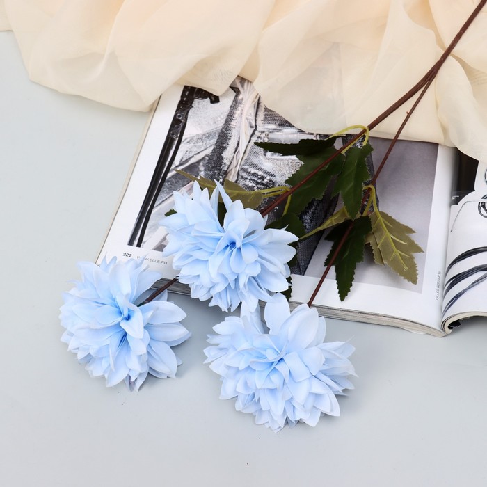 Цветы искусственные "Георгин садовый" 9х60 см, голубой - Фото 1