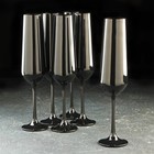 Набор бокалов для шампанского «Сандра», 200 мл, 6 шт, цвет чёрный - Фото 1
