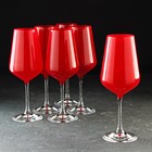 Набор бокалов для вина Bohemia Crystal «Сандра», 450 мл, 6 шт, цвет красный - фото 301530977