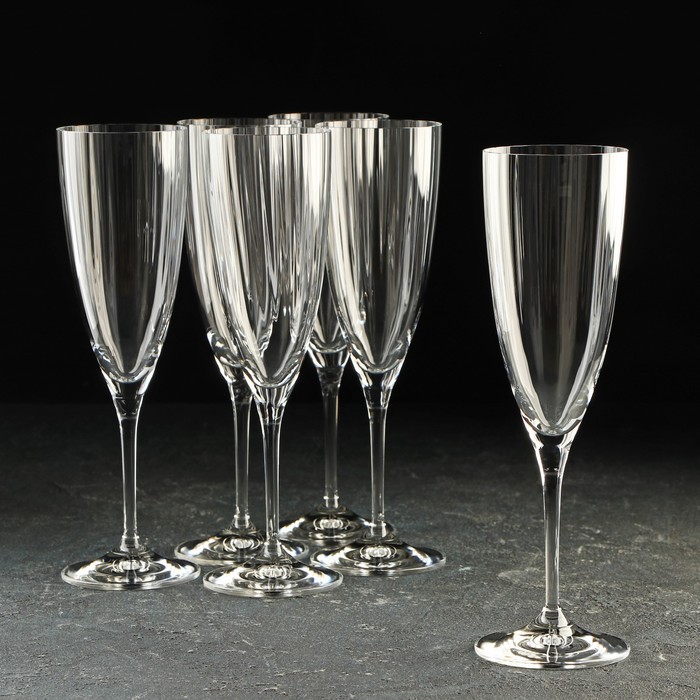 Набор бокалов для шампанского «Кейт», 220 мл, 6 шт - Фото 1