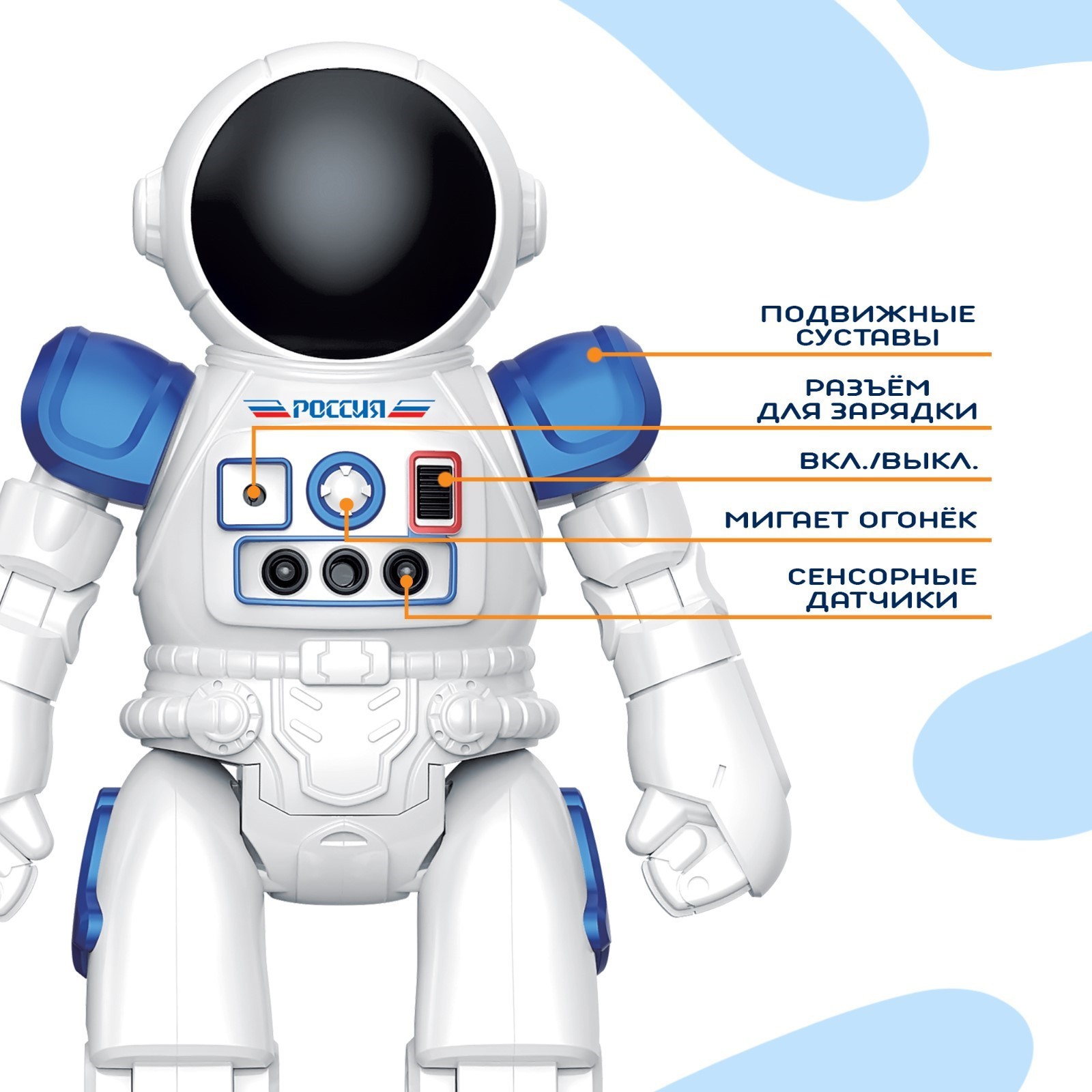 Робот радиоуправляемый «Космонавт», интерактивный, русский чип, жесты, с  аккумулятором (9086845) - Купить по цене от 2 350.00 руб. | Интернет  магазин SIMA-LAND.RU