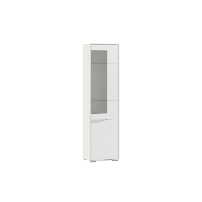 Пенал Моне Правый, 534х424х2040, Меренга/Белый текстурный - Фото 1