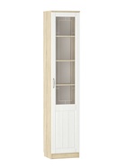 Шкаф – пенал «Оливия», правый, 452×384×2198 мм, цвет белое дерево/дуб сонома  (артикул 9343433)  большой выбор товаров оптом и в розницу по низким ценам с доставкой