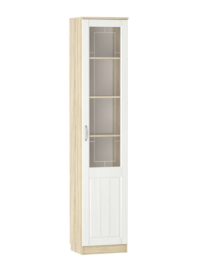 Шкаф – пенал «Оливия», правый, 452×384×2198 мм, цвет белое дерево/дуб сонома