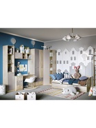 Кровать детская «Акварель», 2 ящика, 2042×946×700 мм, цвет капучино/дуб сонома  (артикул 9343530)  большой выбор товаров оптом и в розницу по низким ценам с доставкой