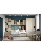 Кровать детская «Акварель», 2 ящика, 2042×946×700 мм, цвет капучино/дуб сонома  (артикул 9343530)  большой выбор товаров оптом и в розницу по низким ценам с доставкой