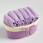 Салфетки махровые декоративные «Этель», 6 шт., 30×30 см, хлопок 100%, фиолетовые 9284784