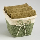 Набор махровых декоративных салфеток Этель "Вид 2" 30х30см-3шт, цв. хаки, 100%хл - фото 809409948