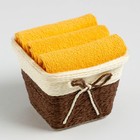 Набор махровых декоративных салфеток Этель "Вид 2" 30х30см-3шт, цвет жёлтый, 100% хлопок 9284796